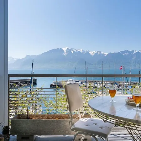 Lakeside Avec Terrasse Et Vue Panoramique Vevey